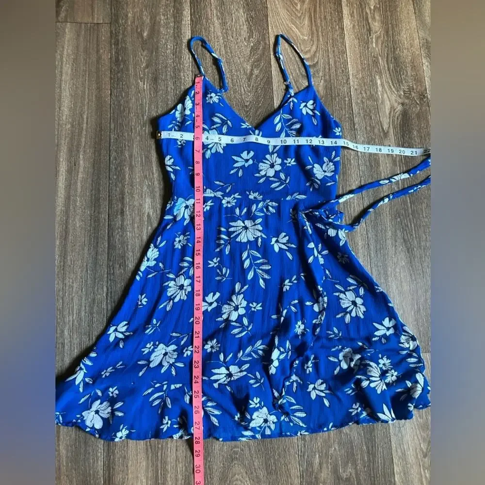 Sundress Sleeveless Royal Blue with Flowers (S) Mi AMi dd14 - Picture 3 of 12